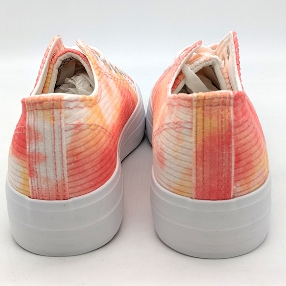 Restricted Velma Corduroy Tie Dye Platform Sneakers White Pink Orange Size 8 - Picture 4 of 9